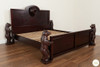 Dark Mahogany Wilderness Bed w/ Hand Carved Bears