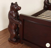 Dark Mahogany Wilderness Bed w/ Hand Carved Bears