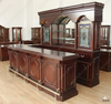 Dark Mahogany L-Shape Pub Bar Set