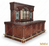 9.5ft Dark Mahogany L-Shape Pub Bar Set