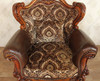 Pair 2 Mahogany Pecan Living Room Chairs