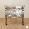 Silver Leaf Rococo 3 Drawer Bedroom Dresser