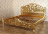 Gold Leaf French Rococo Carved Panel Bed