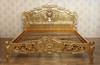 Gold Leaf French Rococo Carved Panel Bed