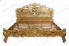 Gold Leaf French Rococo Carved Panel Bed