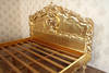 Gold Leaf French Rococo Carved Panel Bed