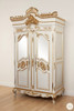 White & Gold French Wedding Armoire Wardrobe