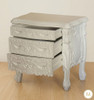Mahogany Painted Rococo 3 Drawer Nightstand / Bedside Table/Chest