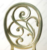 Pair of 2 Gold Leaf Balloon Back Accent Side Chairs