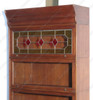Mahogany Barrister Bookcase w/ Leaded Stained Glass