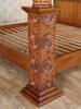 King James Light Walnut Gothic Ornate Four Post Canopy Bed