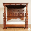 Renaissance Revival Hand-Carved Canopy Bed