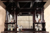 6.5ft Dark Mahogany Traditional Canopy Pub Bar w/ Brass Rails