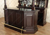 6.5ft Dark Mahogany Traditional Canopy Pub Bar w/ Brass Rails
