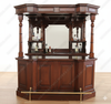 6.5ft Solid Mahogany Traditional Canopy Home Pub Bar w/ Brass Rails