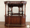 6.5ft Solid Mahogany Traditional Canopy Home Pub Bar w/ Brass Rails