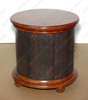 Genuine Leather w/ Crocodile Design Nightstand Bedside Table