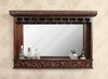 7Ft Mahogany Home Pub Bar w/ Marbletop & Wall Mirror