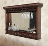 7Ft Mahogany Home Pub Bar w/ Marbletop & Wall Mirror