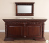7Ft Mahogany Home Pub Bar w/ Marbletop & Wall Mirror