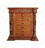 Gothic Medieval Light Mahogany Tall Boy Chest Dresser