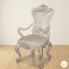 Antique Pearl White Dining Arm Chairs Pair (2)