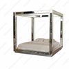 Mirrored Four Post Canopy Bed