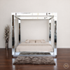 Mirrored Four Poster Canopy Bed