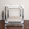 Mirrored Four Poster Canopy Bed