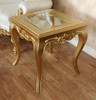 6pc Royal Gold Leaf & Ivory Velvet Upholstered Living Room Seating Set
