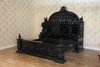 Black Gothic Ornate Heavily Carved Bed
