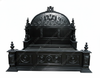 Black Gothic Ornate Heavily Carved Bed