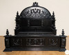 Majestic Black Gothic Ornate Heavily Carved Bed