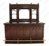 7ft Dark Mahogany Victorian Home Pub Bar w/ Brass Rails
