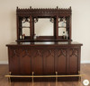 7ft Dark Mahogany Victorian Home Pub Bar w/ Brass Rails