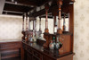 8.5ft Mahogany Traditional English Canopy Pub Bar w/ Brass Rails