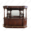 8.5ft Mahogany Traditional English Canopy Pub Bar w/ Brass Rails