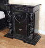 3pc Black Gothic Ornate Heavily Carved Bedroom Set