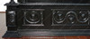 3pc Ornate Black Mahogany Renaissance Revival Bedroom Set with Decorative Panel Headboard