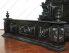 3pc Ornate Black Mahogany Renaissance Revival Bedroom Set with Decorative Panel Headboard