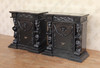 3pc Black Gothic Ornate Heavily Carved Bedroom Set