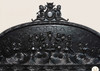 3pc Ornate Black Mahogany Renaissance Revival Bedroom Set with Decorative Panel Headboard