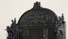 3pc Ornate Black Mahogany Renaissance Revival Bedroom Set with Decorative Panel Headboard