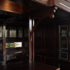 10ft Dark Mahogany Walk-in Canopy Pub Bar w/ Stained Glass Ceiling