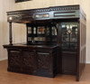 10ft Dark Mahogany Walk-in Canopy Pub Bar w/ Stained Glass Ceiling