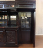 10ft Dark Mahogany Walk-in Canopy Pub Bar w/ Stained Glass Ceiling