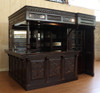 10ft Dark Mahogany Walk-in Canopy Pub Bar w/ Stained Glass Ceiling