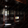10ft Mahogany Victorian Walk-In  Pub Bar w/ Stained Glass Panels