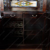 10ft Dark Mahogany Walk-in Canopy Pub Bar w/ Stained Glass Ceiling
