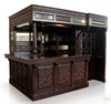 10ft Mahogany Victorian Walk-In  Pub Bar w/ Stained Glass Panels
